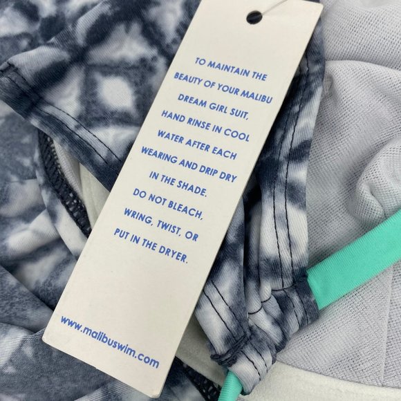 Malibu M Medium Bikini Top Dream Girl Underwire Gray Green Tie String NWT Zumiez - Picture 8 of 10